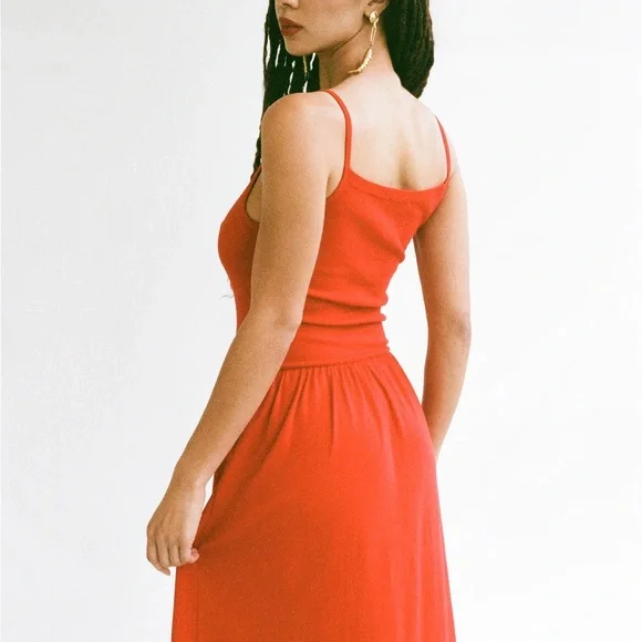 Gil Rodriguez LaPointe Dropwaist Midi Dress - Tomate - Picture 5 of 8